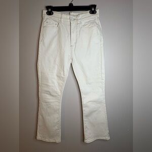 Women’s The Loft The Kick Crop cream colored jeans size 0P